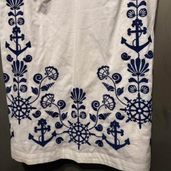 Retro Embroidered Floral Nautical / Sailor Mini Dress - Picture 13 of 16